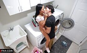 SpyFam - Hot Asian Stepsister Fucked in Laundry Room